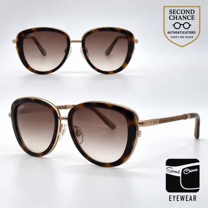 Tod's TO0079 56F Tortoise Gold Butterfly Sunglasses-Brown Gradient Lenses-Unworn-Italy