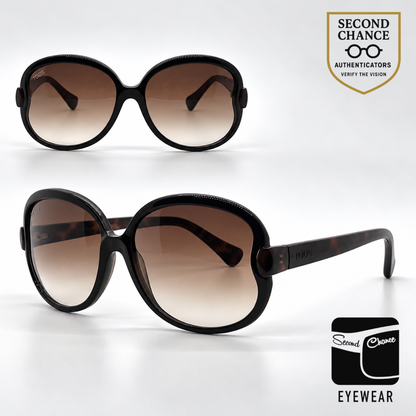 Tod's TO03 05K Black / Tortoise Butterfly Sunglasses-Havana Gradient Lenses-Unworn