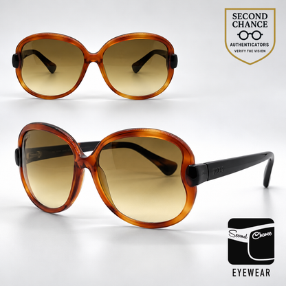 Tod's TO03 56F Translucent Tortoise / Black Butterfly Sunglasses-Brown Gradient Lenses-Unworn