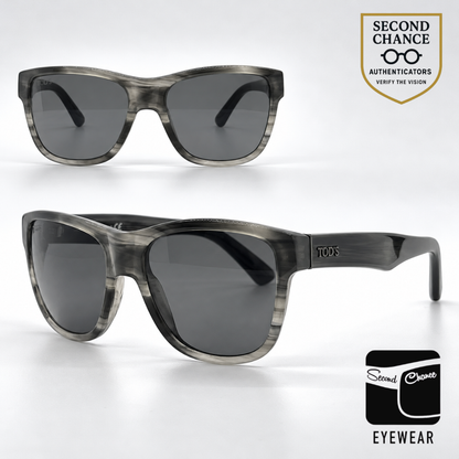 Tod's TO106 47E Black / Grey Marble Square Sunglasses-Dark Grey Lenses-Unworn-Italy