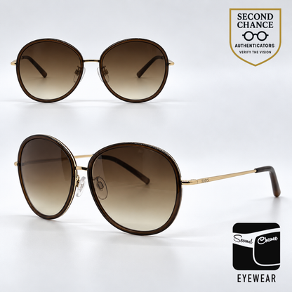 Tod's TO46 50F Brown Oval Sunglasses-Brown Gradient Lenses-Unworn-Italy