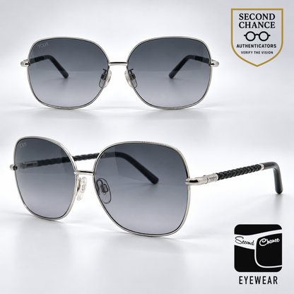 Tod's TO50 16B Silver Butterfly Sunglasses-Grey Gradient Lenses-Unworn-Italy
