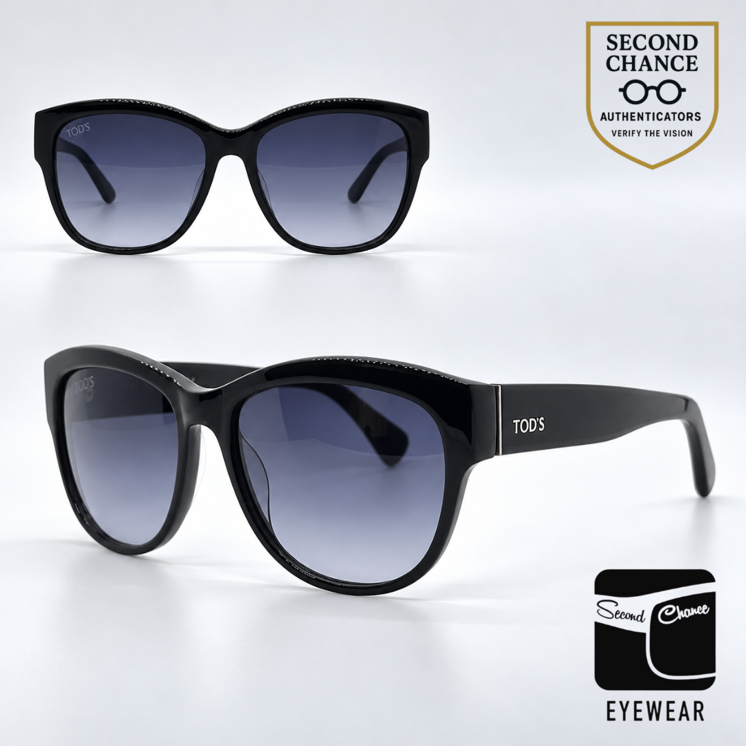 Tod's TO59 90W Black Square Sunglasses-Blue Gradient Lenses-Unworn-Italy