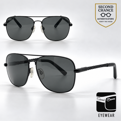 Tod's TO66 02A Black Aviator Sunglasses-Grey Lenses-Unworn-Italy
