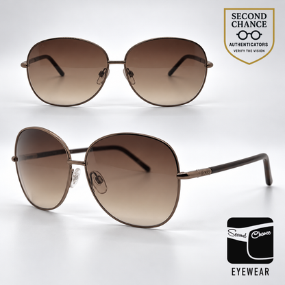 Tod's TO74 36F Gold Butterfly Sunglasses-Brown Gradient Lenses-Unworn-Italy
