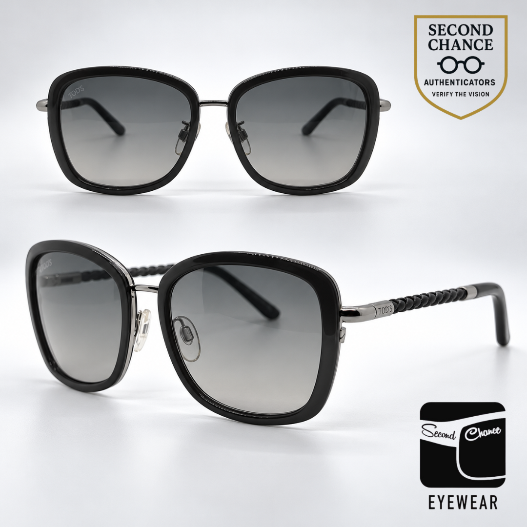 Tod's TO78 08B Grey Square Butterfly Sunglasses-Grey Gradient Lenses-Unworn-Italy