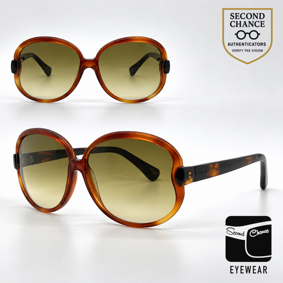 Tod's Translucent Brown Tortoise Oval Sunglasses-Brown Gradient Lenses-Unworn