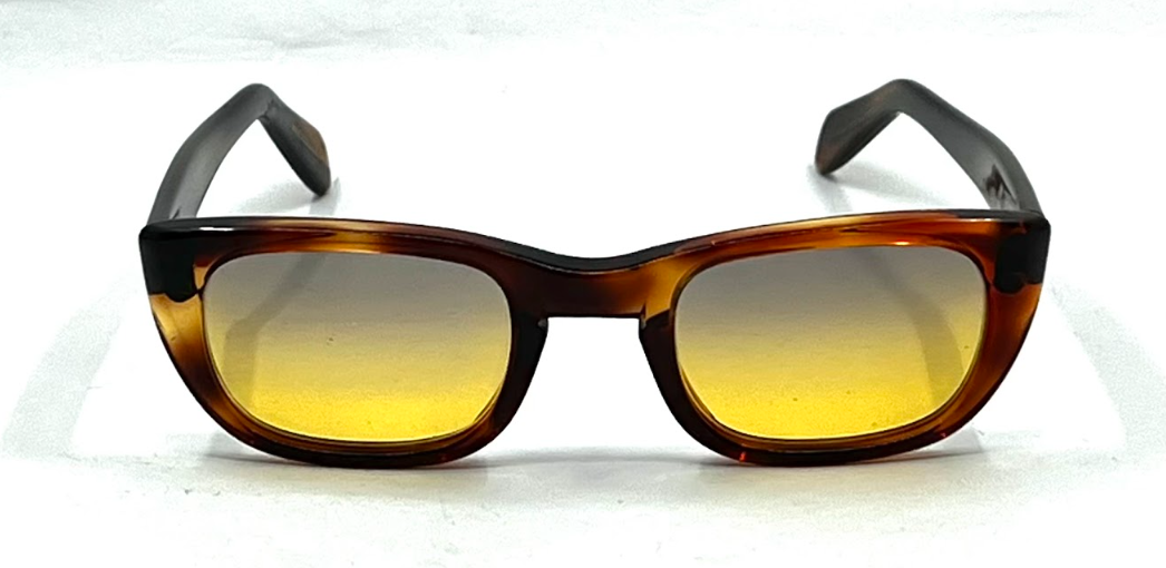 Vintage Universal 5 3/4 Tortoise Sunglasses-New Gradient Custom Amber Lenses-USA
