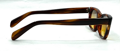 Vintage Universal 5 3/4 Tortoise Sunglasses-New Gradient Custom Amber Lenses-USA