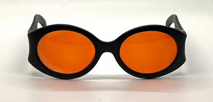 Valentino 3MJ 53□21 Oval Sunglasses Matte Black Orange Lenses Made in Italy