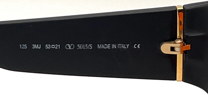 Valentino 3MJ 53□21 Oval Sunglasses Matte Black Orange Lenses Made in Italy