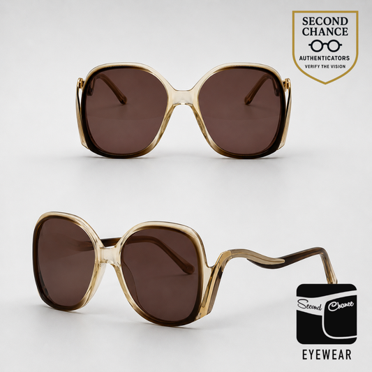 Versailles 130 Oversized Brown Gold Vintage Sunglasses-Unworn-USA