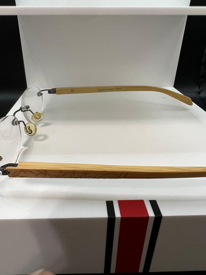 Ecospek Bamboo Reading Glasses Oval Rimless Gold, Slim Classic | Brand New