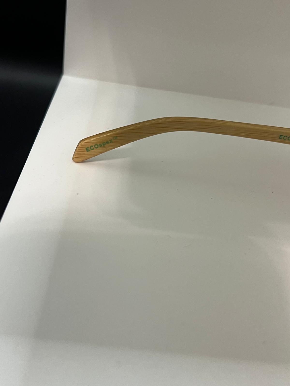 Ecospek Bamboo Reading Glasses Oval Rimless Gold, Slim Classic | Brand New