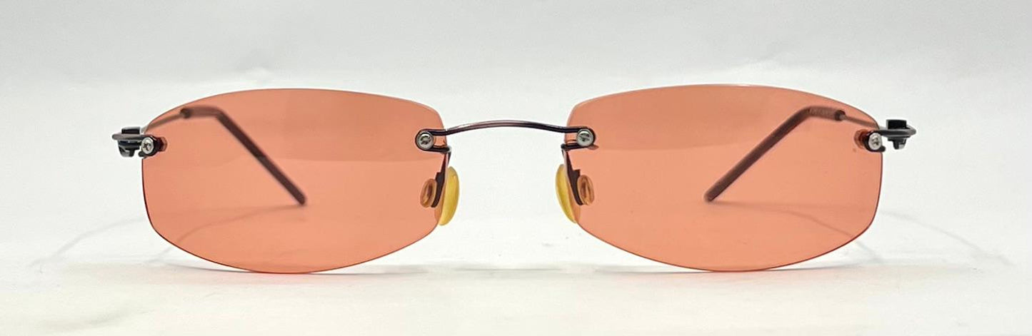 Masters 543 Rimless Sunglasses – Silver Frame – Solid Rose / Salmon Tint Lenses – Unworn Vintage