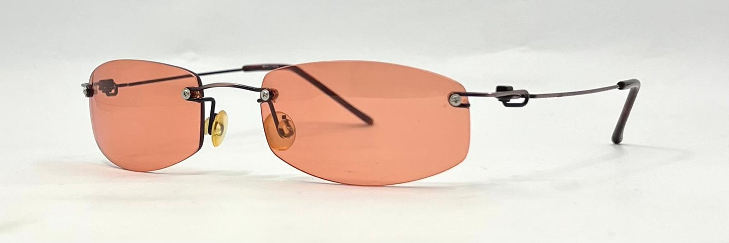 Masters 543 Rimless Sunglasses – Silver Frame – Solid Rose / Salmon Tint Lenses – Unworn Vintage