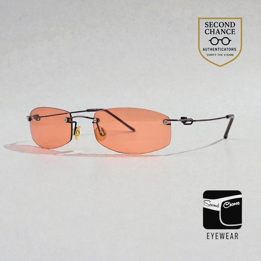 Masters 543 Rimless Sunglasses – Silver Frame – Solid Rose / Salmon Tint Lenses – Unworn Vintage