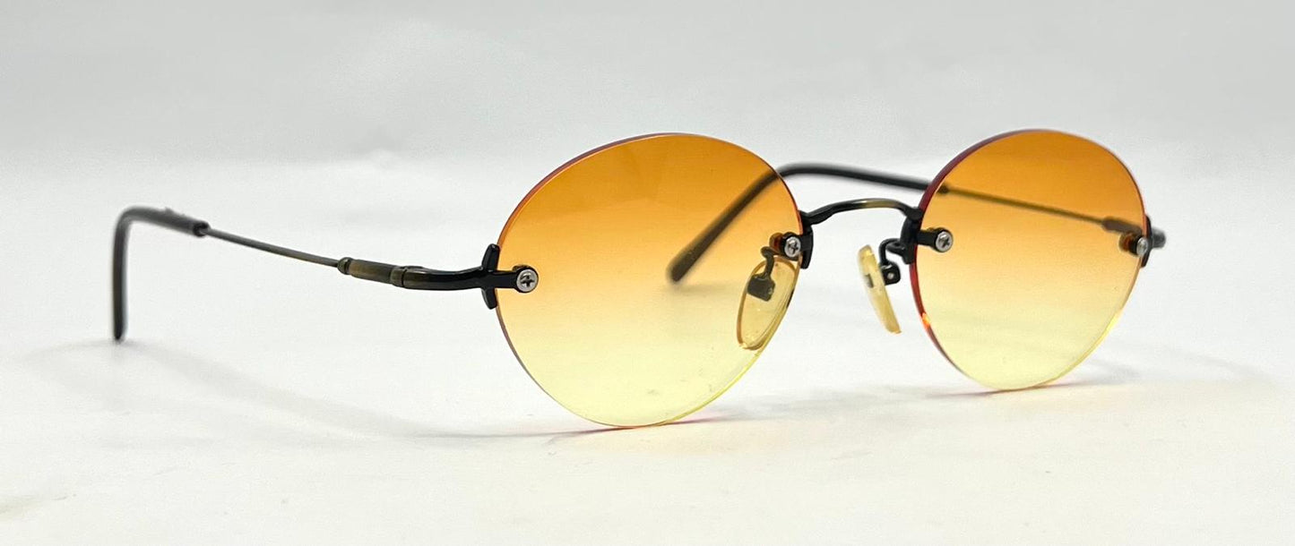 Spektek 541 Rimless Sunglasses – Dark Frame – Yellow Gradient Lenses – Unworn Vintage