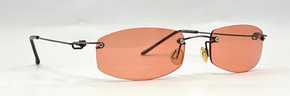 Masters 543 Rimless Sunglasses – Silver Frame – Solid Rose / Salmon Tint Lenses – Unworn Vintage