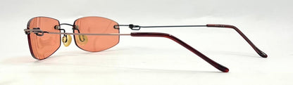 Masters 543 Rimless Sunglasses – Silver Frame – Solid Rose / Salmon Tint Lenses – Unworn Vintage