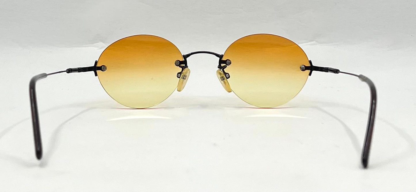 Spektek 541 Rimless Sunglasses – Dark Frame – Yellow Gradient Lenses – Unworn Vintage