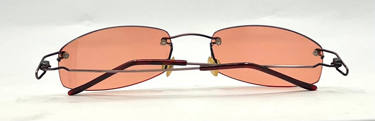 Masters 543 Rimless Sunglasses – Silver Frame – Solid Rose / Salmon Tint Lenses – Unworn Vintage