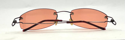 Masters 543 Rimless Sunglasses – Silver Frame – Solid Rose / Salmon Tint Lenses – Unworn Vintage
