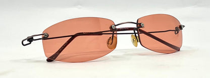 Masters 543 Rimless Sunglasses – Silver Frame – Solid Rose / Salmon Tint Lenses – Unworn Vintage