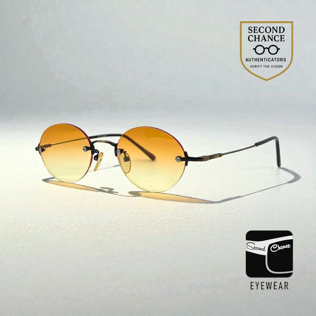 Spektek 541 Rimless Sunglasses – Dark Frame – Yellow Gradient Lenses – Unworn Vintage