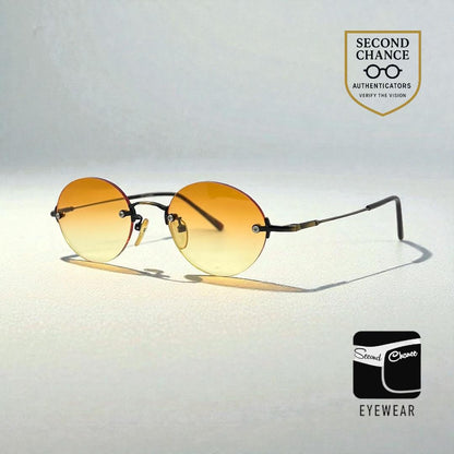 Spektek 541 Rimless Sunglasses – Dark Frame – Yellow Gradient Lenses – Unworn Vintage