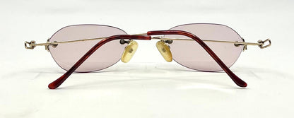Masters Rimless Sunglasses – Gold Metal Frame – Solid Light Pink Lenses – Unworn Vintage