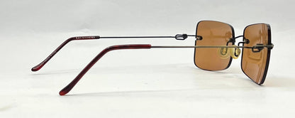 Masters 543 Rimless Sunglasses – Dark Metal Frame – Solid Brown / Amber Lenses – Unworn Vintage