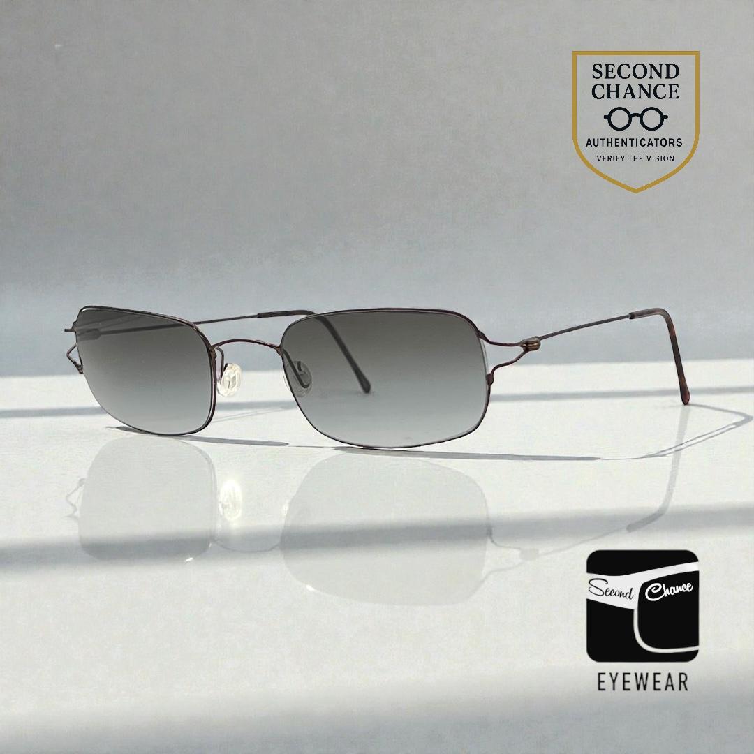 Vintage OB 103 Rimless Sunglasses – Dark Metal Frame – Smoke Gradient Lenses – Unworn Vintage