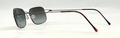 Vintage OB 103 Rimless Sunglasses – Dark Metal Frame – Smoke Gradient Lenses – Unworn Vintage