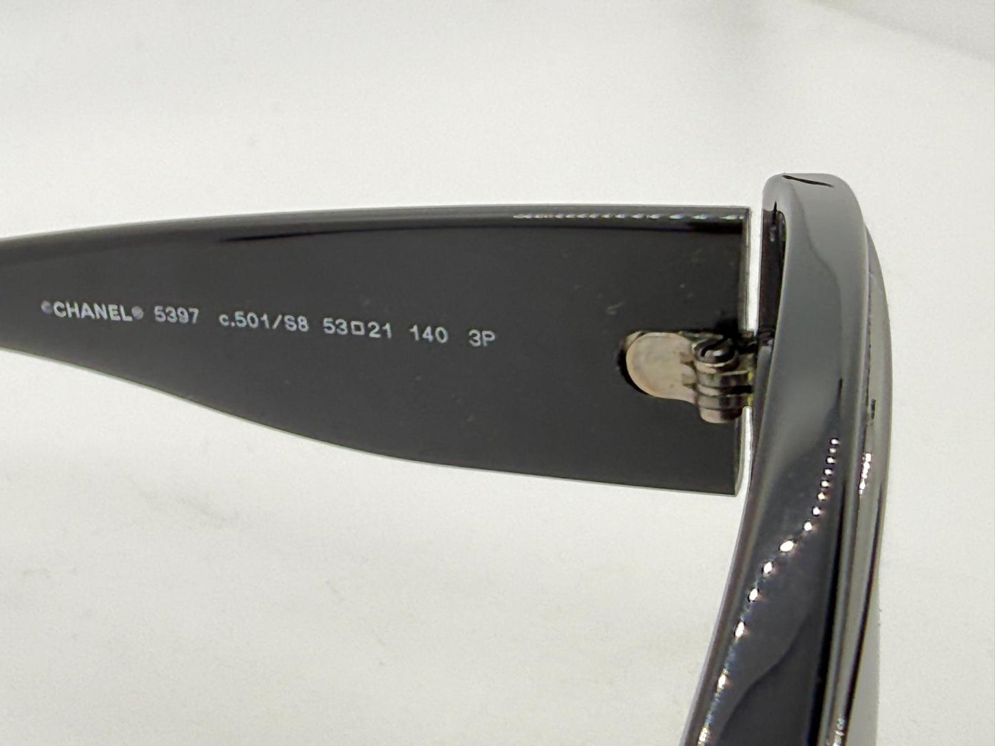 Chanel 5397 Polarized Oversized Shield Sunglasses Black Unworn Italy