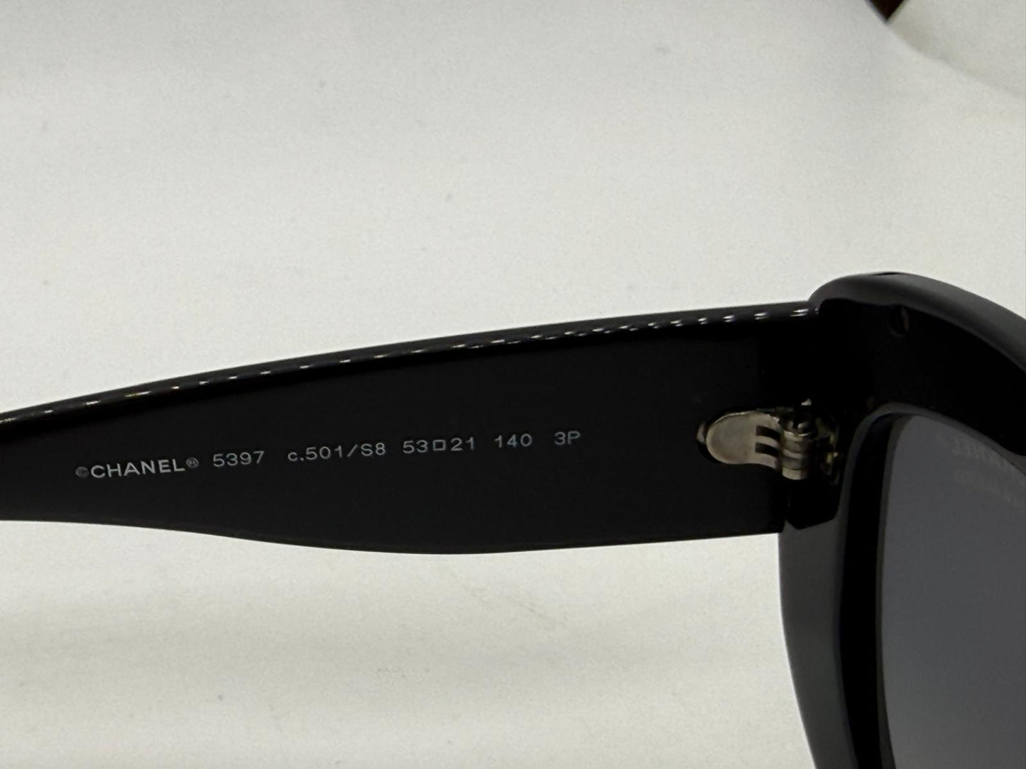 Chanel 5397 Polarized Oversized Shield Sunglasses Black Unworn Italy