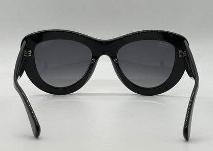 Chanel 5397 Polarized Oversized Shield Sunglasses Black Unworn Italy