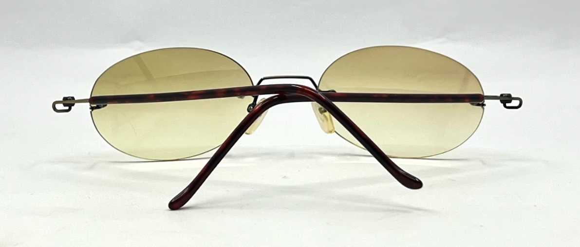 SPEKTEK Rimless Sunglasses–Made in Japan–A/GOL Frame–Solid Yellow Lenses–Unworn