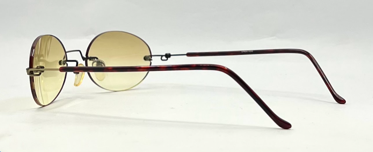 SPEKTEK Rimless Sunglasses–Made in Japan–A/GOL Frame–Solid Yellow Lenses–Unworn