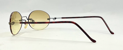 SPEKTEK Rimless Sunglasses–Made in Japan–A/GOL Frame–Solid Yellow Lenses–Unworn