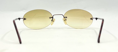 SPEKTEK Rimless Sunglasses–Made in Japan–A/GOL Frame–Solid Yellow Lenses–Unworn