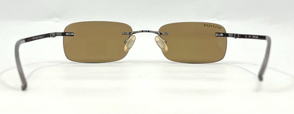 TOMMY HILFIGER TH 7007 Rimless Sunglasses–GUN Frame–Solid Brown Lenses–Unworn