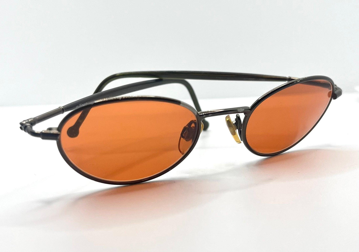 Vintage Revo 1121 Oval Gunmetal Sunglasses – Spring Hinges – Custom Day|Night Tint Lenses – 45-20-135 – Made In Italy