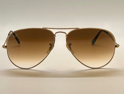 Ray-Ban Classic Aviator Sunglasses-Rb3025 001|51-Gold Frame W| Brand New Gradient Brown Lenses