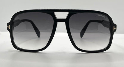 Tom Ford Falconer-02 Tf884 01B-Black Shield Sunglasses-Gradient Lenses-Full Kit-Made In Italy