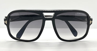Tom Ford Falconer-02 Tf884 01B-Black Shield Sunglasses-Gradient Lenses-Full Kit-Made In Italy