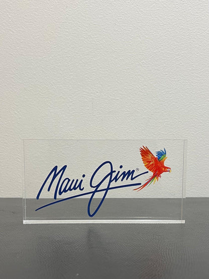 Pre-Owned Maui Jim Acrylic Retail Display Plaque - Iconic Logo with Parrot Design