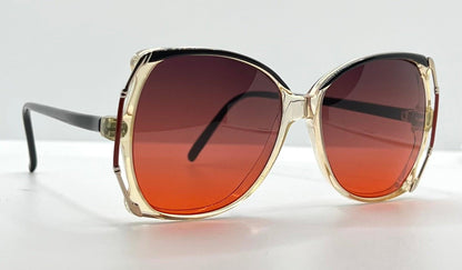 Sophia Loren Oversized Cat-Eye Sunglasses W|New, Custom Dark Grey|Blood Orange Gradient Lenses – Unknown Model