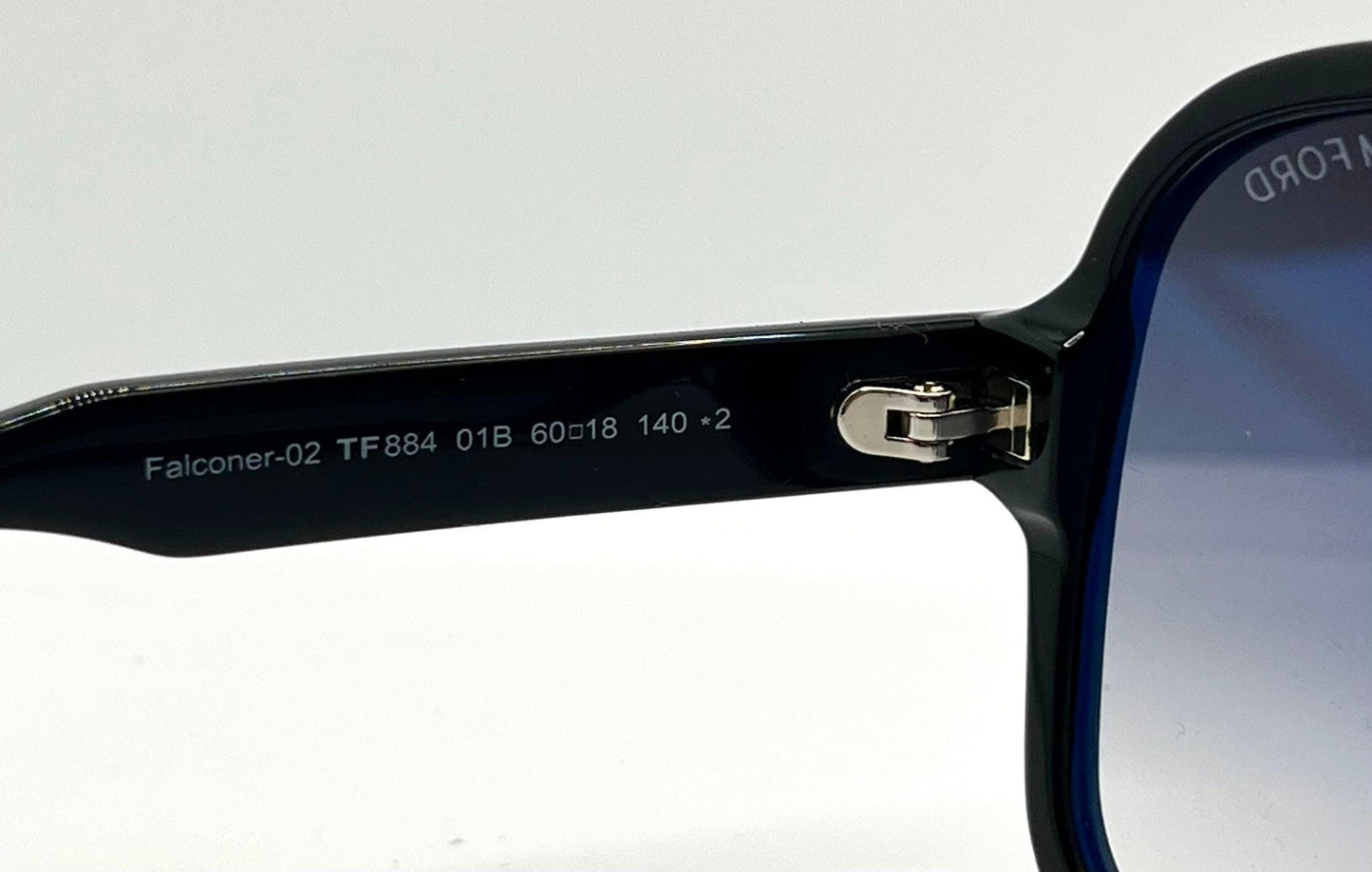 Tom Ford Falconer-02 Tf884 01B-Black Shield Sunglasses-Gradient Lenses-Full Kit-Made In Italy