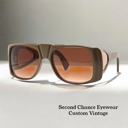 Ultra “Zorro” Vintage Sunglasses W|New, Custom Brown To Rose Gradient Lenses – Side Shields – Deadstock